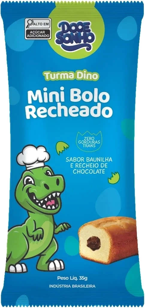 Mini bolo baunilha com chocolate