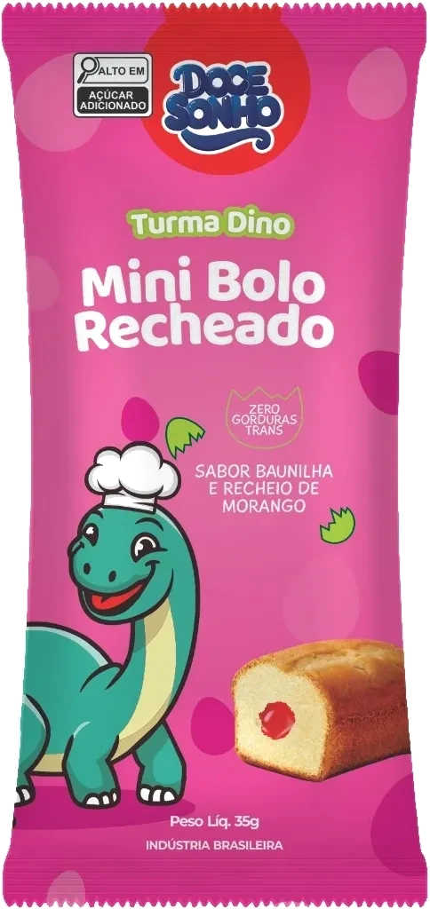 Mini bolo baunilha com morango